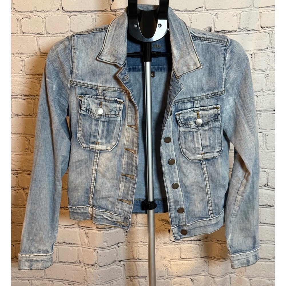 KUT from the Kloth Womens Light Wash Stretch Denim Trucker Jacket Small S
